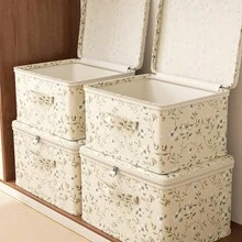 Fabric Folding Storage Box, Oxford Cloth Wardrobe Organizer Box For Clothes, Blankets, Home Use - Multicolor - View 12