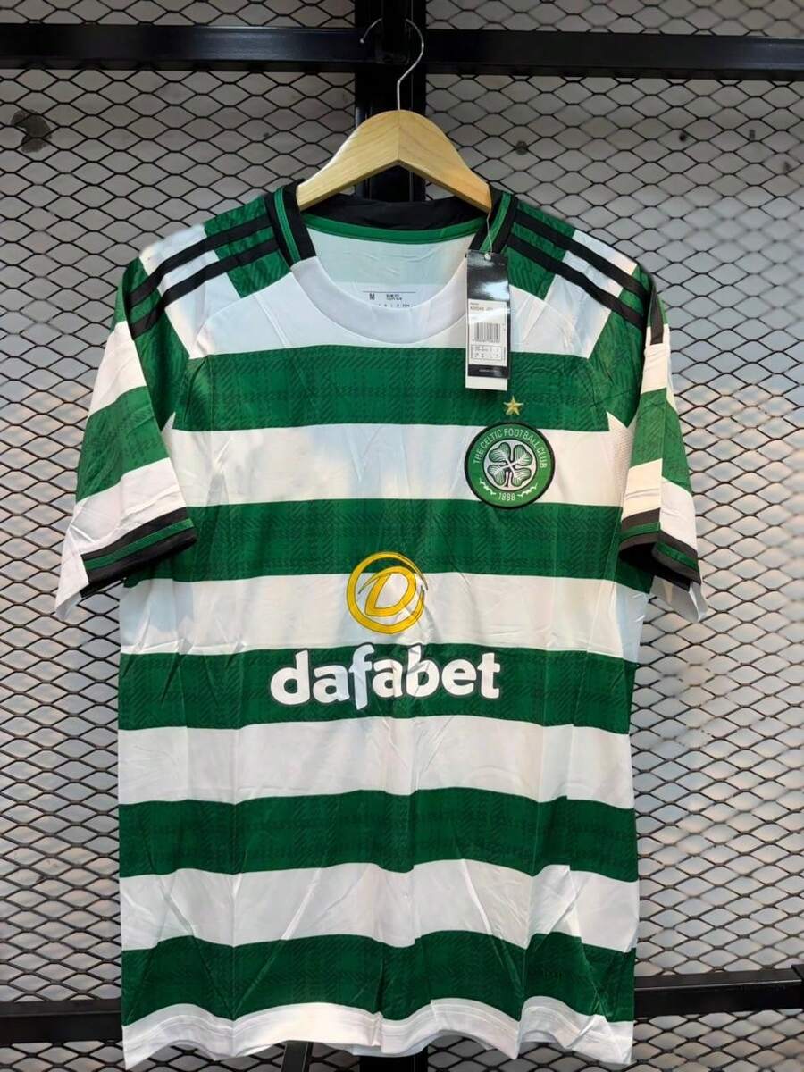 Celtic Scotland 25/26 Green And White Striped Player Shirt, Home Kit. - màu xanh lá - Xem 1