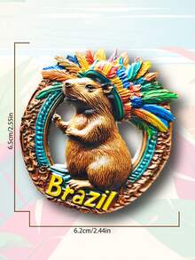 1 miếng dán tủ lạnh từ tính 3D hình địa danh nổi tiếng Brazil, Bahamas, quà lưu niệm du lịch, trang trí nhà cửa. - 1PC - Xem 15
