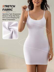 Suprenx Adjustable Strap Waist Shaping Bodycon Dress - White - View 5