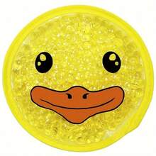 1个可重复使用的卡通凝胶冰袋，带绑带和绒布背衬 - 可爱的熊、狐狸、鸭子、青蛙、羊驼图案，可用于面部、头部、手臂、腿部的冷热疗法 - A - 查看 13