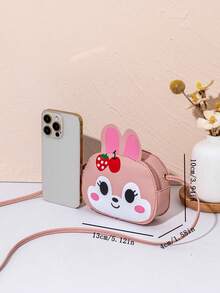 1 chiếc túi đeo chéo mini dễ thương cho bé gái, túi nhỏ in hình thỏ và quả anh đào dễ thương, ví đựng tiền xu nhỏ, ví đựng đồ ăn nhẹ, túi đeo chéo du lịch dùng hàng ngày. - Nhiều màu - Xem 2