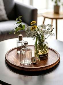 1pc Minimalist Wooden Serving Tray Best Gifts Birthday Plates Kitchen Accessories Kitchen Decor Table Trays Fruit Tray Tray Decor Graduation - Yellow - View 10