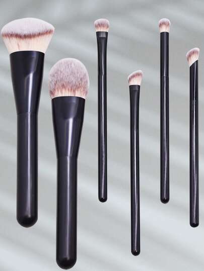 6pcs Makeup Brush Set, Soft Eye Makeup Brushes For Eyeshadow, Blush, Contour, Portable Makeup Brush Kit