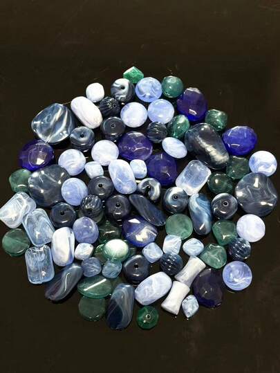 Accesorio de material de cuentas sueltas de madera y acrílico de formas variadas, material para hacer manualmente pendientes, collares, pulseras, cadenas para teléfonos móviles