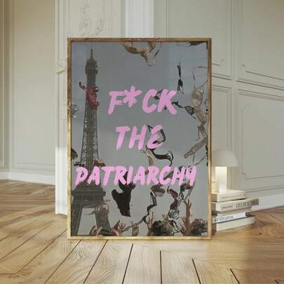 1pc Frameless "F*Ck The " Vintage Poster - Retro Female Empowerment Wall Art, Quote Print For Home Office Dorm Bedroom, Strong Woman Art & Best Gift Choice