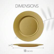 13'' Party Chargers Large Plates & Platters Great For Elegant Party's Weddings Tableware Great For Serving Dish Gold Pack Of 12 - 金色 - 查看 7