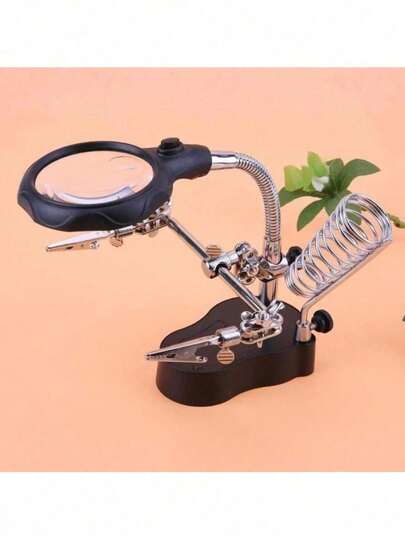 Desktop Magnifier Welding Magnifying Glass LED Holder Soldering Repair Tool Loupe Third Hand For Soldering Inspection Mirror LS