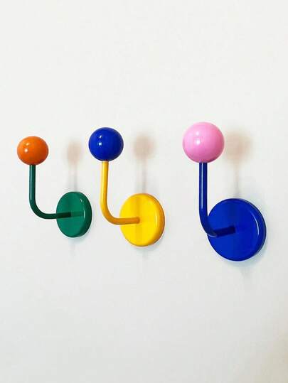 1pc Colorful Bright Creative Magnetic Hooks, No Drilling Magnetic Adhesive Hooks For Kids Room, Kitchen, Bathroom, Fridge, Strong Decorative Hooks With No Trace