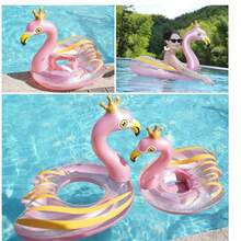 Inflatable Flamingo Swimming Ring, Baby Swim Ring Float, Water Toy For Beach Party - Multicolor - View 7
