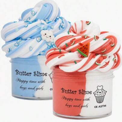 Squeeze Stress Relief Slime, Crystal Mud Stress Relief Toy, Bubble Gum Foam Stress Relief Slime Set, Soft And Non-Sticky Crystal Clay, Suitable For Parties, Gatherings, Birthdays, Back To School Gifts, Birthday Gifts, Party Favors, Stress Relief Toys For Teens And Adults, Children's Slime Toys, Christmas Gifts, Thanksgiving, Christmas Stocking Stuffers, Gifts For Classmates, Family And Friends, Holiday Party Favors, Easter Gifts