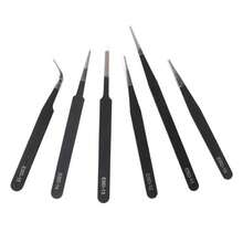 Precision Tweezers Set Industrial Repair Tweezers Anti Static For Watch Jewelry Mobile Phone Electronics 6Pcs/Set - A - View 8
