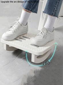 180°旋转人体工学脚踏，一体式设计，适用于办公桌，塑料材质，带8个通风孔，可放置于桌下，矫正坐姿，设计简约，结构坚固，脚踏凳，返校必备学习用品 - 單一 - 查看 6