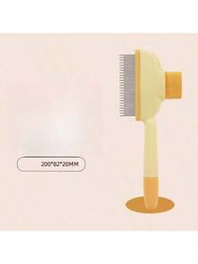 1/2 件装宠物自清洁梳，猫狗毛发去除梳，长毛宠物专用梳理梳，按摩去毛梳，一键自清洁毛发去除器，钢格梳虱子梳超密齿加密梳狗狗毛发漂浮猫咪毛发清洁器 - 彩色 - 查看 5