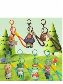 1pc Cartoon Version Cute Monster Plush Doll Keychain Bag Charm Accessory - Multicolor - View 2