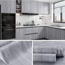 Self-Adhesive Wood Grain Texture Wallpaper Roll, Waterproof Furniture Renovation Sticker, Straight Splice Pattern Suitable For Cabinets, Coffee Tables, TV Stands, Shoe Racks - Brown Eucalyptus Style - Walnut Wood Grain - View 10