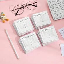 Grocery List Notepads For Fridge 4 Pack/200 Sheets 3x3 Sticky Notes Set, High-Adhesive  Pads For Check List Notebooks For Journal Office Schoolsss Home, Bulk Stationery Gift - 購物清單 - 查看 8