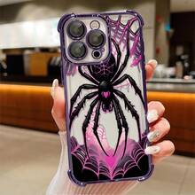 Phone Case: Cool And Stylish Spider Pattern Phone Case, Suitable For Apple Phone 11, 12, 13, 14, 15, 16, 17 PRO MAX X XS MAX 14Plus, Shockproof, Retro, Fashionable, Cute And , Can Be Given To Friends Or Used For Personal Purposes - 紫色 - 查看 2