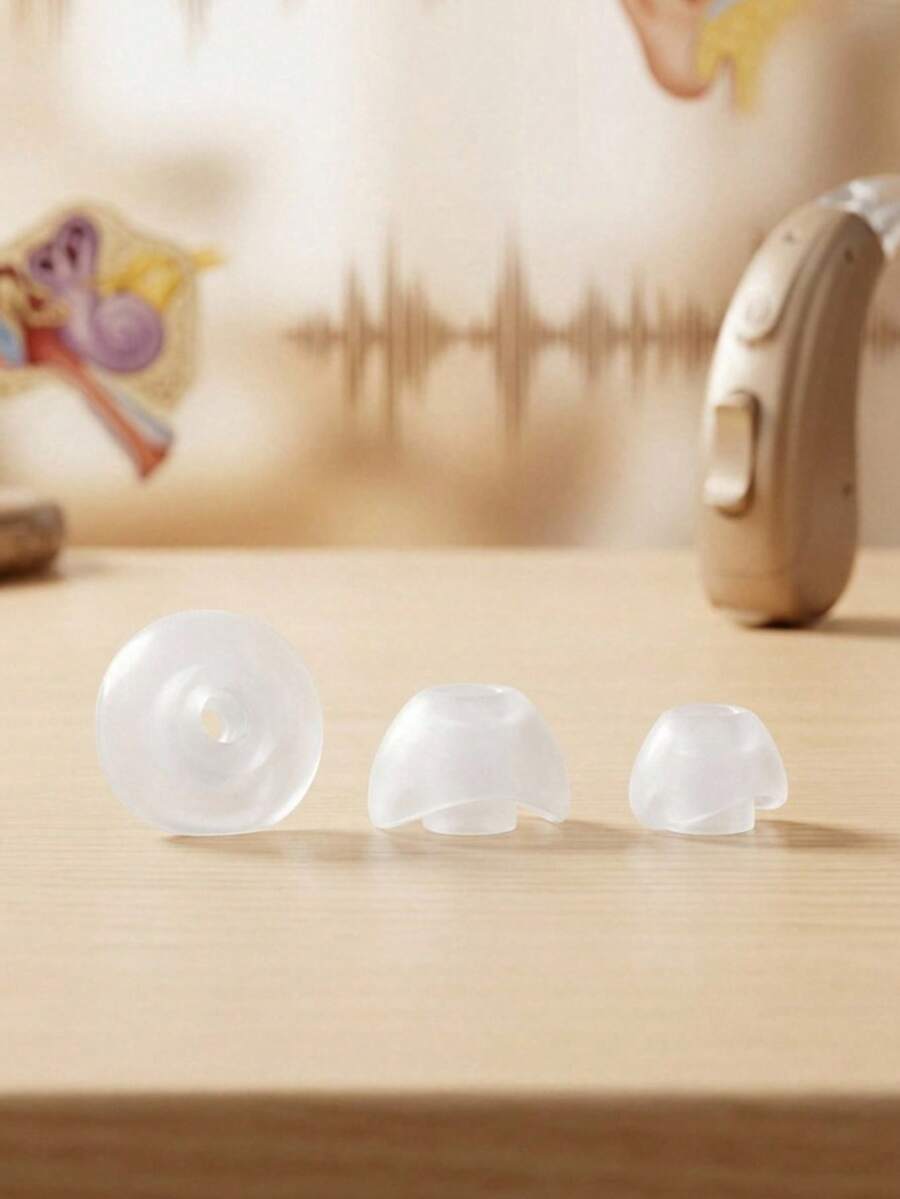 Paquete de 3 olivas gomas estándar para audífonos y aparatos auditivos diseñadas para ofrecer un ajuste cómodo y estable en el oído ideales como repuesto o reemplazo ayudan a mejorar la calidad del sonido y la experiencia de escucha fabricadas con material suave flexible e hipoalergénico fáciles de colocar compatibles con distintos modelos de auxiliares auditivos tamaño estándar para uso diario esenciales para el mantenimiento correcto y prolongar la vida útil del dispositivo - Transparentes - Ver 1