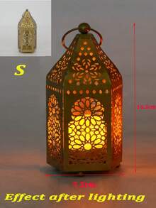 Đèn lồng nến rỗng bằng sắt, đèn lồng nến trà chạm khắc hoa cổ điển, đồ trang trí ngày lễ, quà tặng ngày lễ, quà tặng năm mới. - Nhiều màu - Xem 10