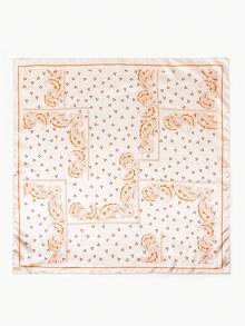 1PC Women's Fashion Summer Chain Leopard Print 90cm Square Scarf, Sun Protection, Versatile Headwrap Bandana For Daily Wear - Apricot - View 6