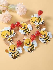 48张黄色小蜜蜂造型棒棒糖卡，适用于派对礼品装饰标签卡、小黄蜜蜂主题派对礼物装饰标签卡、婴儿派对礼物装饰、蜜蜂主题生日派对装饰、餐桌装饰、性别揭晓蜜蜂主题派对装饰、春季节日蜜蜂主题装饰、派对用品、黄色蜜蜂主题派对拍照道具 - 蜜蜂 - 查看 6