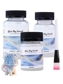 粘土清漆（带刷子）、丙烯酸清漆、风干粘土釉、风干粘土釉、陶瓷、油画、木材、防水、防裂防泛黄 - 彩色 - 查看 10