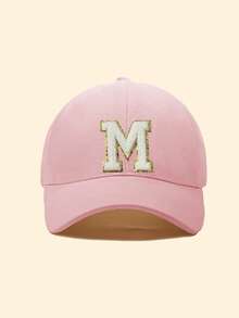 1pc Kids 26 Letter Pattern Baseball Cap, Toddler Boys Girls Sun Hat, Suitable For Outdoor Daily Wear, UV Protection - Pink - View 6