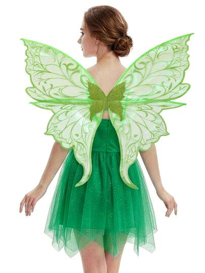 Fairy Wings For Women & Girls, Sparkly Butterfly Wings Costume, Sheer Angel Wings For Halloween, Cosplay, Birthday Party, Music Festival Rave Outfit, Dress Up Accessories (Dress Not Included)