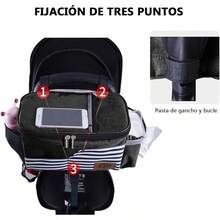 carrito organizadorMOSU Organizador de Cochecito Organizador Universal para Cochecito con Portavasos Bolsa para Teléfono y Correa para el Hombro Capacidad para Pañales Juguetes y Snacks - - como en la foto - Ver 7