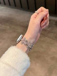 1条女士优雅水钻星形金属表带，兼容38/40/41/42/44/45/46/49mm表带，适用于Ultra/SE/Series 10/9/8/7/6/5/4/3/2/1 - 粉色 - 查看 5