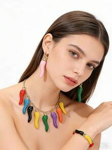 [Quantity] Pcs Vivid Multicolor 3D Red Chili Pendant, Suitable For DIY Earrings, Necklace, Bracelet And Keychain - Spicy Style Jewelry Making Accessories, Jewelry Making Charm - Chili - View 4