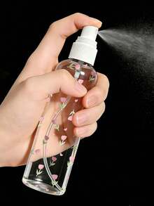 1pc Pink Tulip Pattern Spray Bottle - Reusable Portable Spray Bottle, Suitable For Essential Oils, Perfumes And Skincare Liquids, Suitable For Hair Salons, Kitchens, Bathrooms, Gardens, Suitable For Travel And Business, Mother's Day Gift, Spring Decoration, Travel Essentials (Pattern Randomly Cut) - Multicolor - View 4