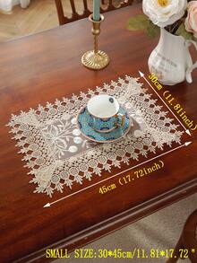 1pc Organza Fabric Placemat, Embroidered Delicate Design, Kitchen Dining Table Decoration, Coaster, Indoor Decor, Holiday/Party/Wedding, Rectangle/Square Options - Multicolor - View 9