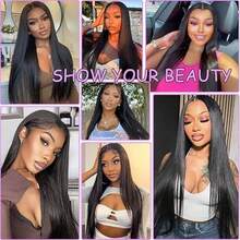 Human Hair Wig 4x4 HD Lace Front Wig Human Hair Pre Plucked Straight Wear And Go Glueless Wigs Human Hair Wigs For Women Natural Black Color Wigs Human Hair No Glue - Natural Black - View 3