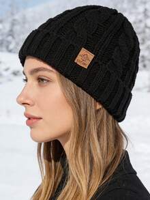 1pc Women's Fashionable Fluffy Skull Knit Hat, Thick Knitted Cap For Warmth And Daily Wear - Knitted Hat - View 2