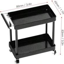 carrito organizadorOrganizadores de herramientas carro de herramientas Rendimiento duradero Fiable y práctico Fácil de montar para taller de garaje para accesorios RC - negro - Ver 3