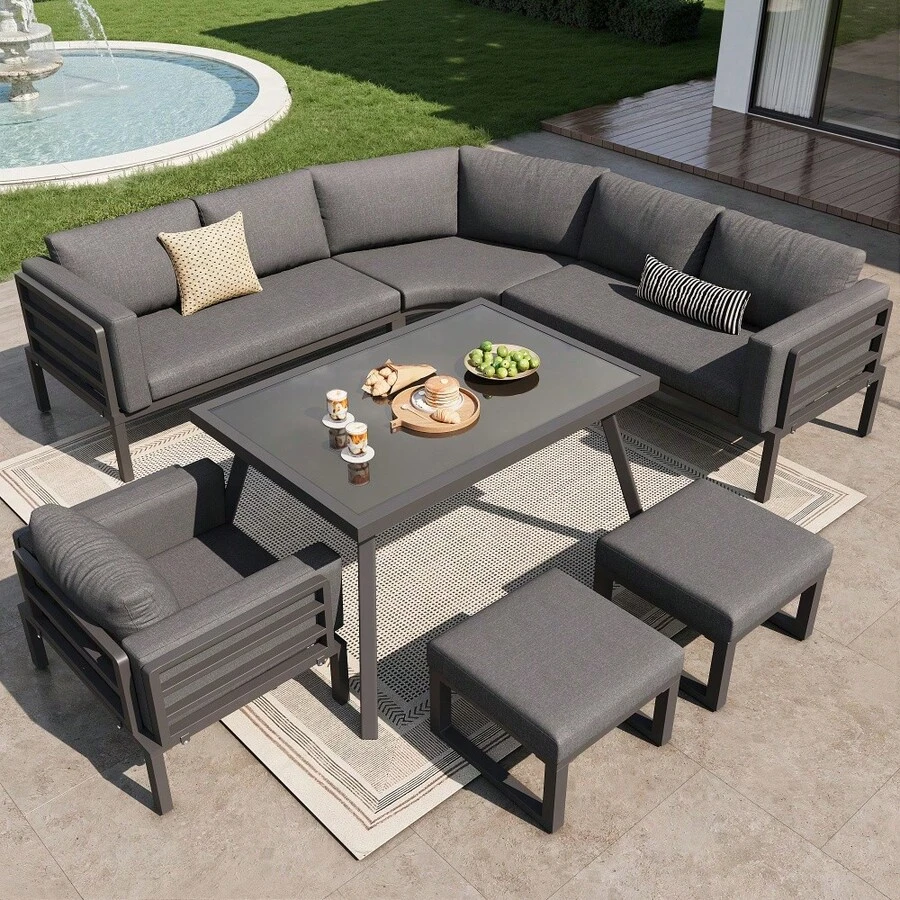 Outdoor Table & Chair Sets - Grey - View 1