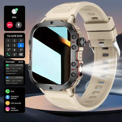 New Smartwatch for Men and Women | Valentine's Day Gift - Wireless Calling/Texting/Multiple Sports Modes/Remote Camera Control/Fitness Tracker, Compatible with iPhone and Android, USB Charging, Silicone Strap, Smart Connectivity, Modern Design, Clear