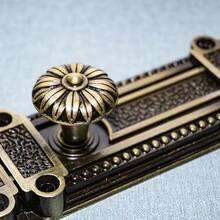 一套复古重型金属门闩锁，带锁舌 - 花卉图案设计，滑动式安全锁，适用于门窗，无需电池，安装简便，抛光表面 - 均碼 - 查看 7