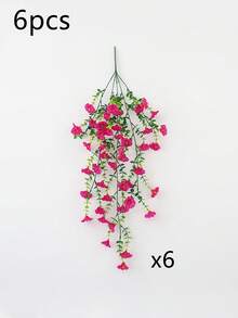 10/6/4/2/1件装户外仿真悬挂花卉，紫红色旋花，适用于婚礼、家居、办公室、花园装饰，仿真花卉搭配桉树叶，抗紫外线，逼真悬挂植物，四季皆宜，可用于感恩节装饰、婚礼拱门、墙面、花园、卧室、户外办公室、派对装饰、户外仿真花卉、户外仿真植物、装饰用仿真花卉，适合作为母亲节礼物、管道装饰、毕业礼物、墙面装饰、乔迁新居礼物、教师节礼物、门廊装饰。 - 玫紅色 - 查看 12