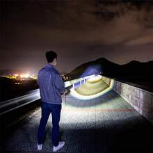 Linterna LED XHP90 súper brillante de largo alcance, linterna táctica recargable por USB, resistente al agua, iluminación de emergencia para exteriores - Estrella - Ver 6