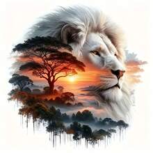 6-Inch Lion Theme Vinyl Sticker - Cartoon Style Self-Adhesive Decal, Glossy Finish With Glitter Details, One-Time Asymmetrical Shape, Suitable For Cars, Laptops, Trucks, Motorcycles, Windows, Walls - Can Be Stuck On Glass, Metal, Ceramic Surfaces, Lion Decor - A - View 10