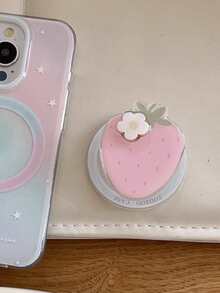 1 Small Fresh Wind Pink Strawberry Rotary Magnetic Mobile Phone Holder, Which Can Be Easily Carried, And Is A Suitable Gift For Girlfriend, Sisters And Friend - Strawberry - View 6