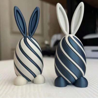 2026年新款畅销3D打印旋转兔子摆件，创意兔子家居装饰，生日、节日、情人节、收藏、复活节、手工活动、派对礼物、儿童派对礼物、趣味礼物、青少年创意礼物的完美之选