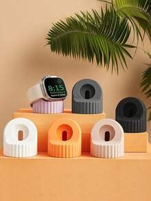 1pc Silicone Charging Stand Holder For Apple Watch - Multicolor - View 2