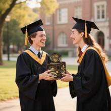 毕业现金礼盒，惊喜存钱罐，透明袋礼品，适合儿童和成人，内含50个透明袋 - 以趣味的方式给您的亲人送上现金礼物 - 黑色 - 查看 7