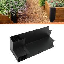 Soporte de esquina para cama de jardín de alta resistencia, soporte de jardinera de metal con ranura de fijación, kit de montaje para cama elevada de jardín - Negro - Ver 1