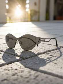 1副/2副复古男士未来主义无框休闲时尚眼镜，适合驾驶、骑行等场合 - 彩色 - 查看 7