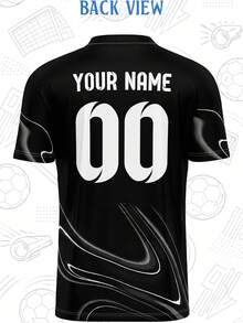 2026新款男士足球球衣，可定制姓名、号码、队徽、赞助商标志，V领短袖，比赛服，运动训练服，吸湿透气面料，适合球队比赛、训练、运动、休闲穿着、加油助威、节日礼物、春夏足球赛季，时尚百搭。 - 彩色 - 查看 4